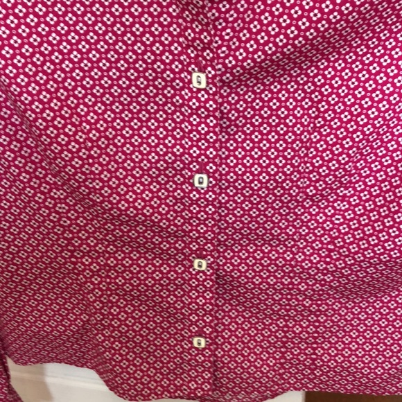 Foxcroft Pink and White Floral Button Down Blouse - Picture 5 of 6